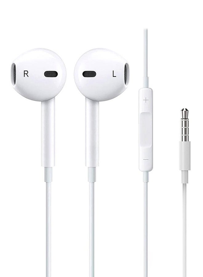 Generic - In-Ear Wired Earphones With Mic White - Image 1
