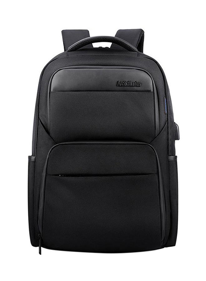 Waterproof USB Charging Laptop Backpack Black 