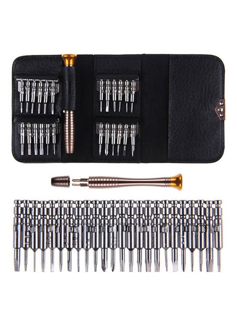 25-In-1 Multi-Function Screwdriver Set Silver/Copper/Black