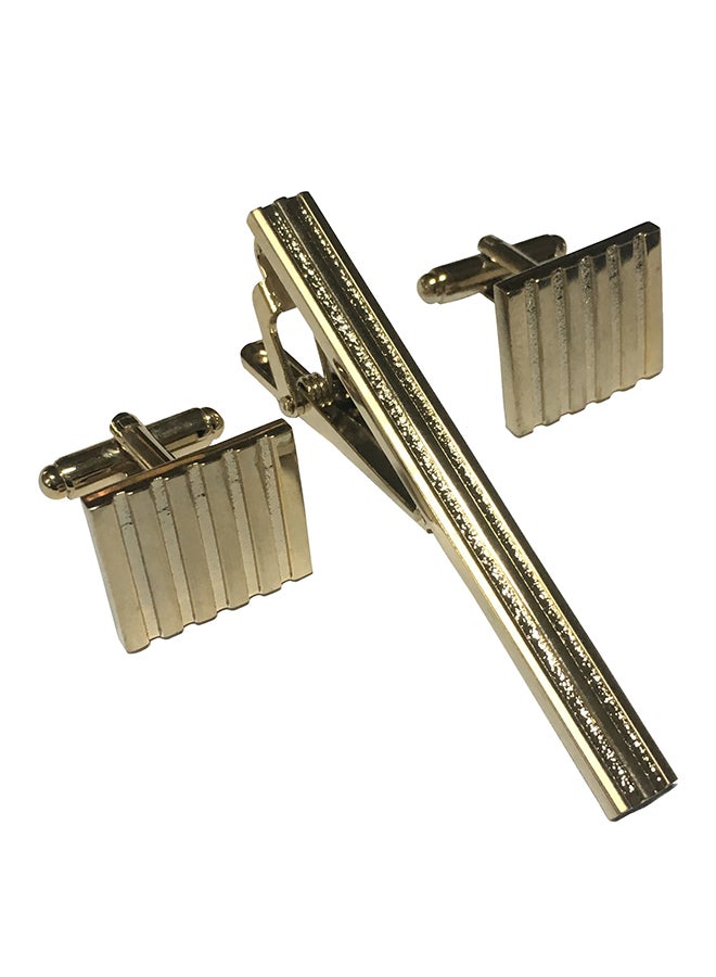 Alyashmac - Stylish Brass Cufflinks And Tie Clip - Image 1
