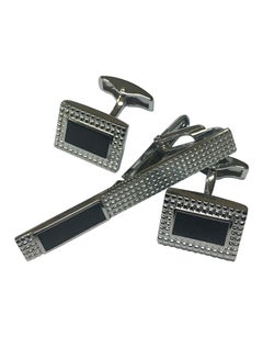Stylish Brass Cufflinks And Tie Clip