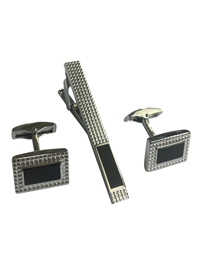 Alyashmac - Stylish Brass Cufflinks And Tie Clip - Image 1