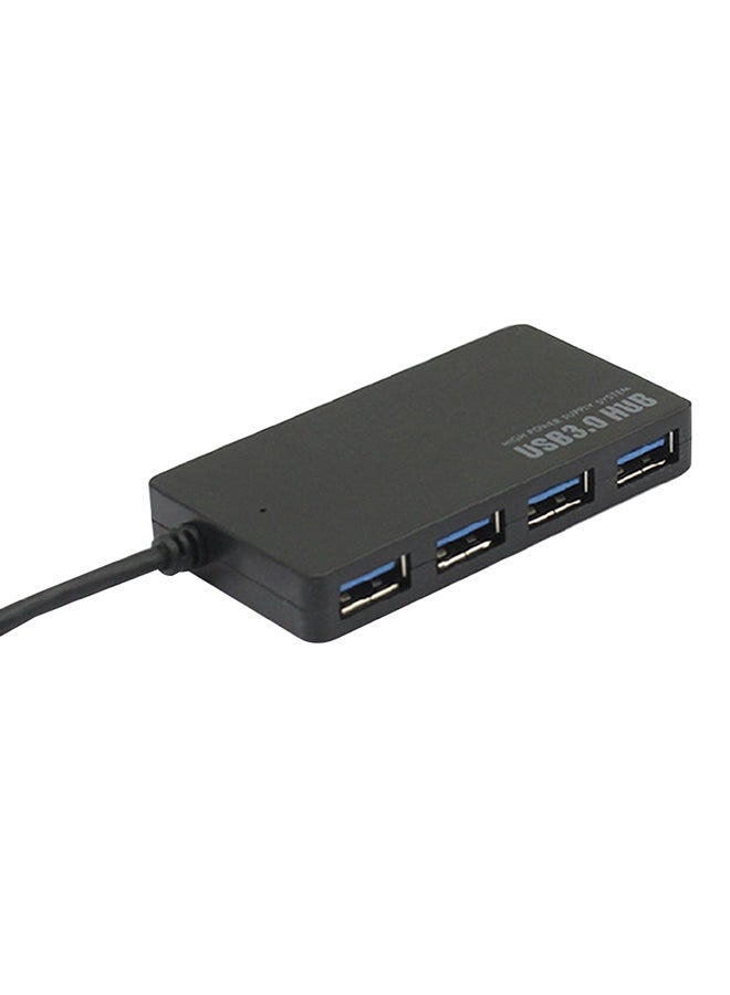 محول موزع 3.0 من Type-C إلى USB رباعي المنافذ أسود - Image 2