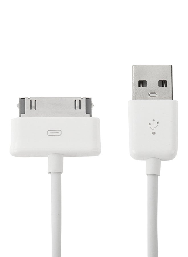 كابل شحن ومزامنة بيانات 30 سن إلى USB أبيض - Image 2