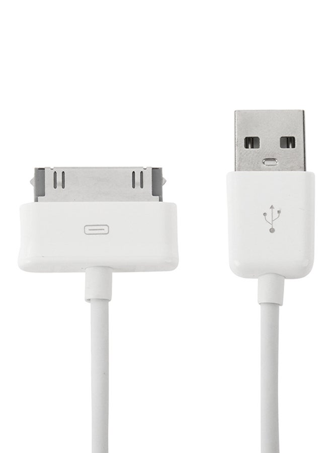 كابل شحن ومزامنة بيانات 30 سن إلى USB أبيض - Image 2