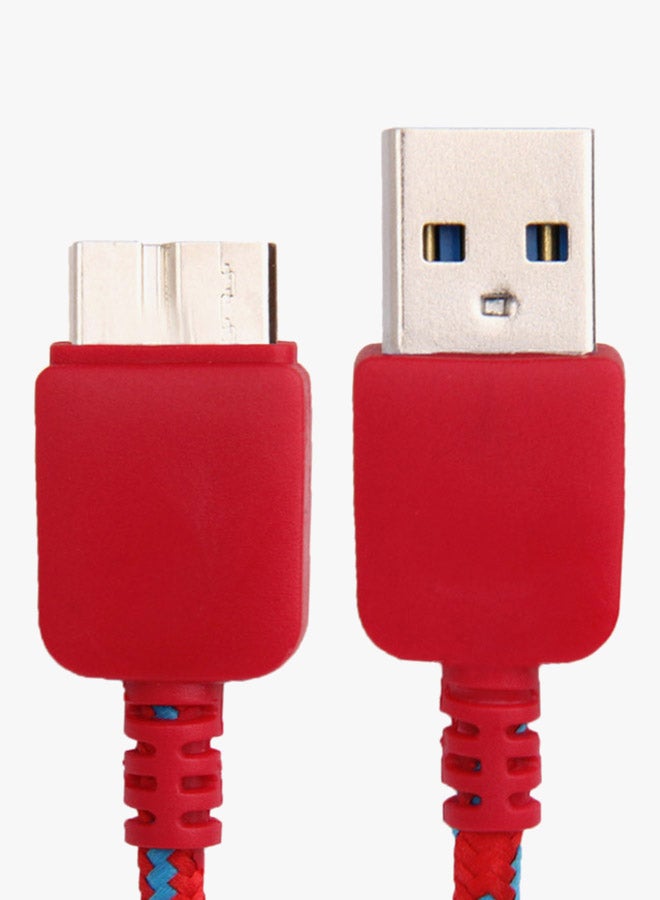 كابل شحن ومزامنة بيانات 3.0 مايكرو USB إلى 3.0 USB أحمر - Image 3