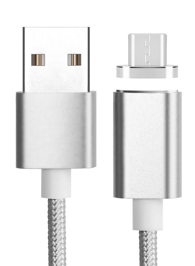 Micro USB Data Sync Charging Cable Silver - Image 2