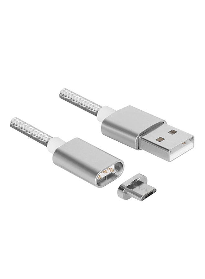 Micro USB Data Sync Charging Cable Silver - Image 3