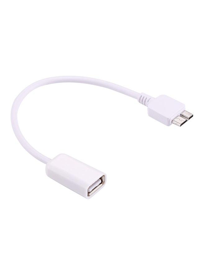 كابل محول OTG من مايكرو USB 3.0 ذكر إلى 2.0 USB أنثى لهاتف سامسونج جالاكسي نوت 3/N9000 أبيض - Image 1