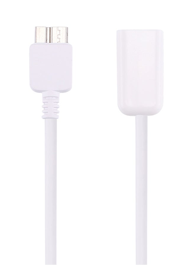 كابل محول OTG من مايكرو USB 3.0 ذكر إلى 2.0 USB أنثى لهاتف سامسونج جالاكسي نوت 3/N9000 أبيض - Image 2
