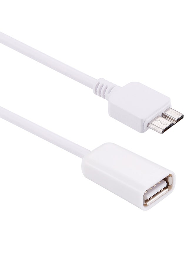 كابل محول OTG من مايكرو USB 3.0 ذكر إلى 2.0 USB أنثى لهاتف سامسونج جالاكسي نوت 3/N9000 أبيض - Image 3