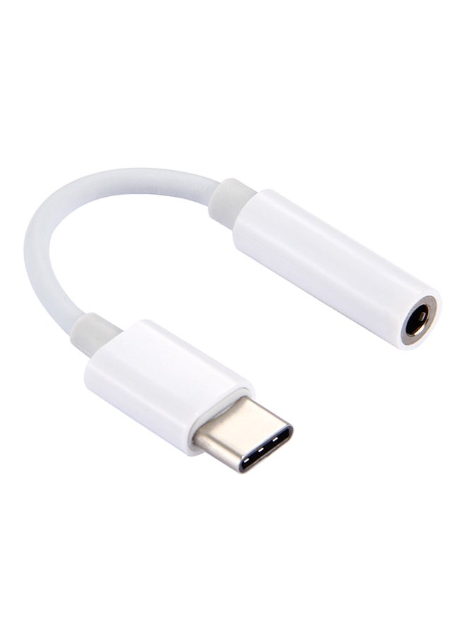 Type-C To 3.5mm Audio Adapter White - Image 1