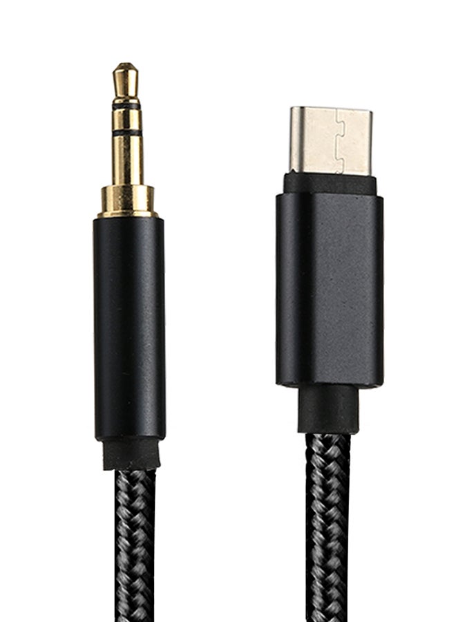 كابل صوتي نوع سي إلى 3.5 ملليمتر. أسود - Image 3