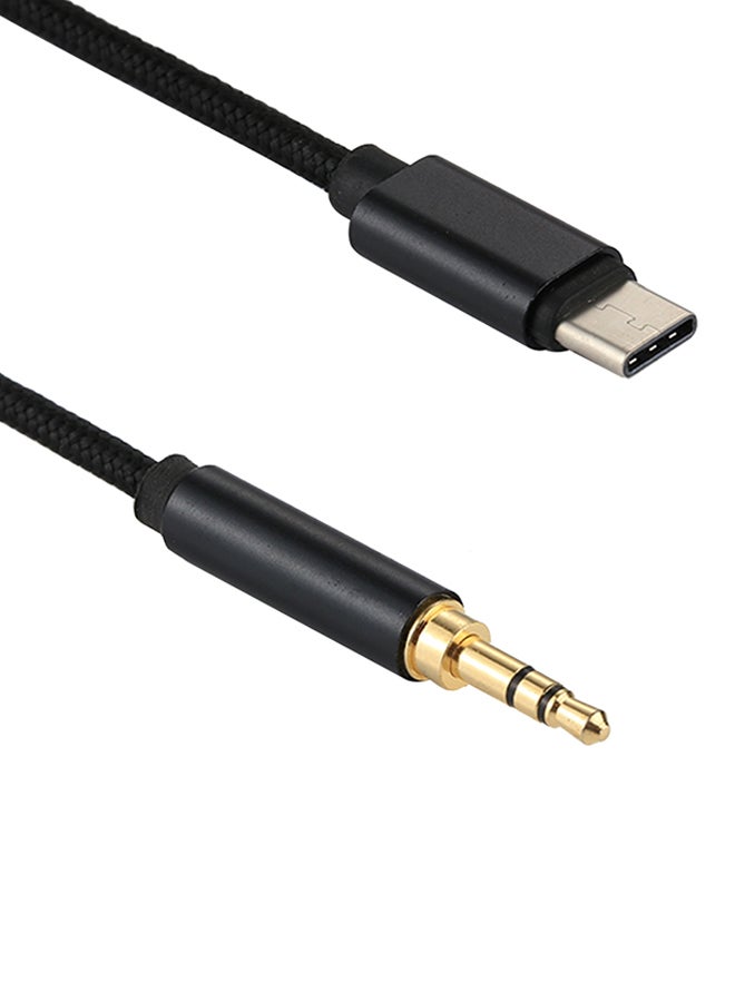 كابل صوتي نوع سي إلى 3.5 ملليمتر. أسود - Image 4