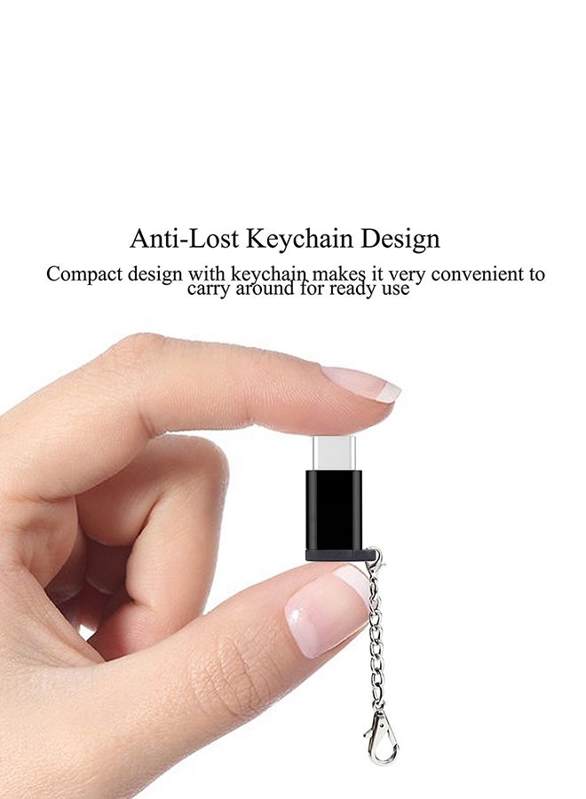 Generic - Micro USB Female To Type-C Male Adapter With Keychain Blue - Image 1