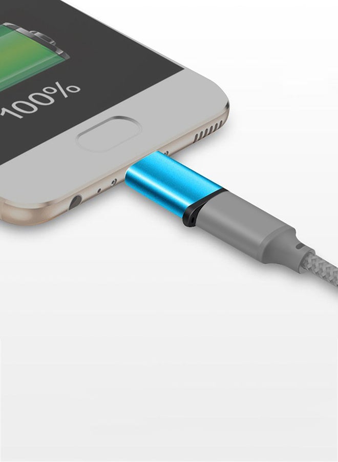 Generic - Micro USB Female To Type-C Male Adapter With Keychain Blue - Image 1
