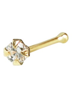 9K Solid Gold 1.5mm Clear CZ Bone Nose Stud