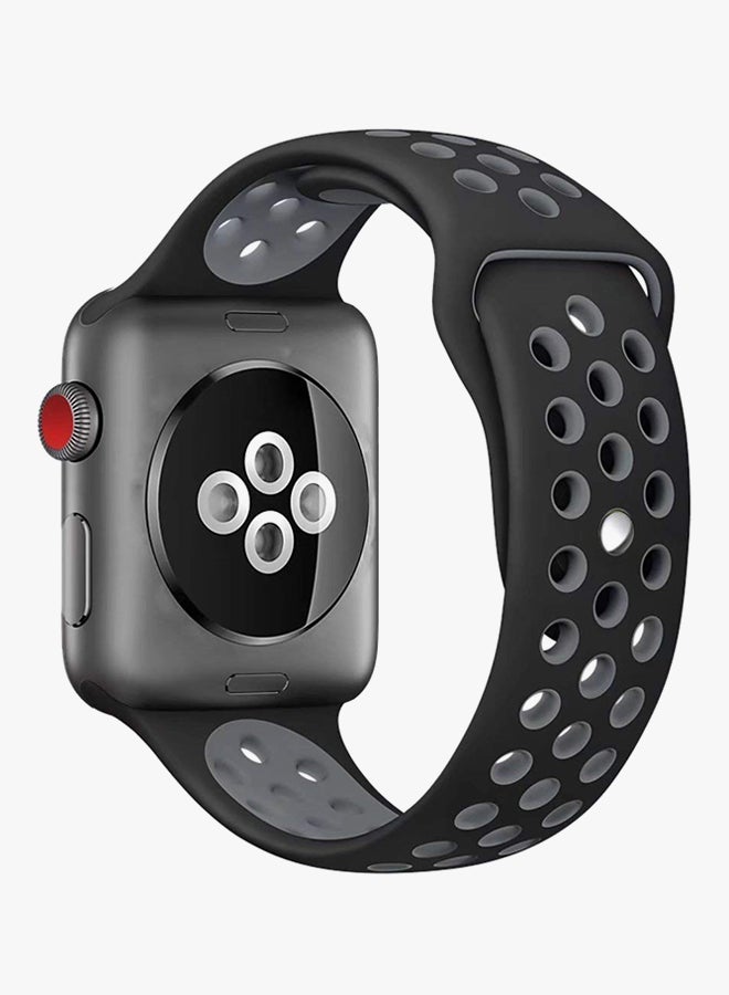 RcLigent - Replacement Band For Apple Watch Series 3/2/1 38mm Grey/Black - Image 1