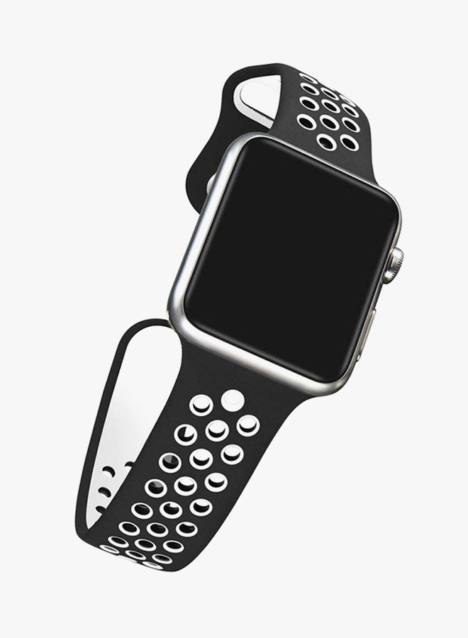 Replacement Band For Apple Watch Series 3/2/1 38mm Black/White