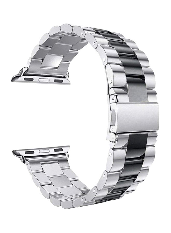 RcLigent Replacement Band For Apple iWatch Series 1/2/3 42mm Silver/Black - Image 1