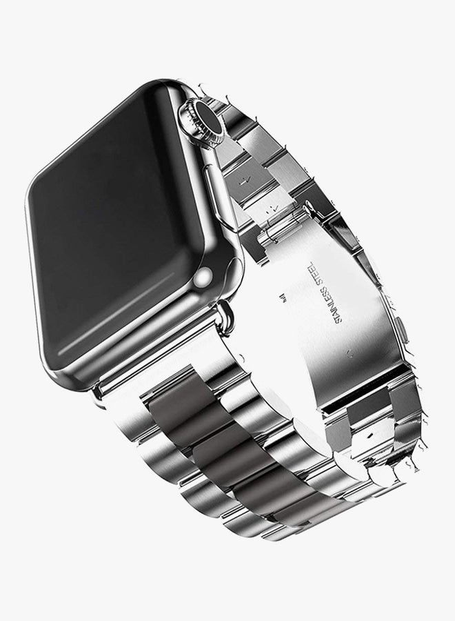 RcLigent Replacement Band For Apple iWatch Series 1/2/3 42mm Silver/Black - Image 3