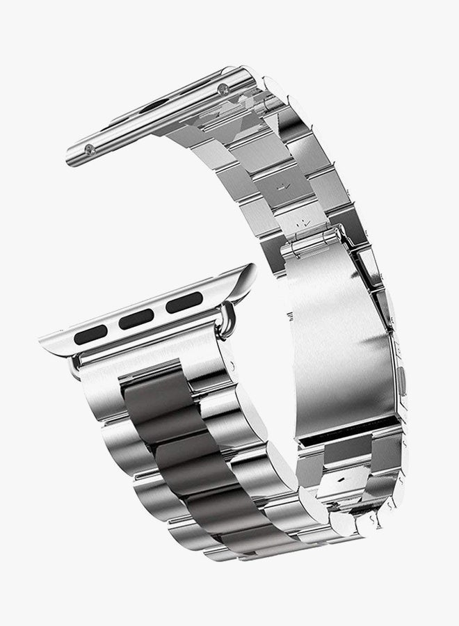 RcLigent Replacement Band For Apple iWatch Series 1/2/3 42mm Silver/Black - Image 2