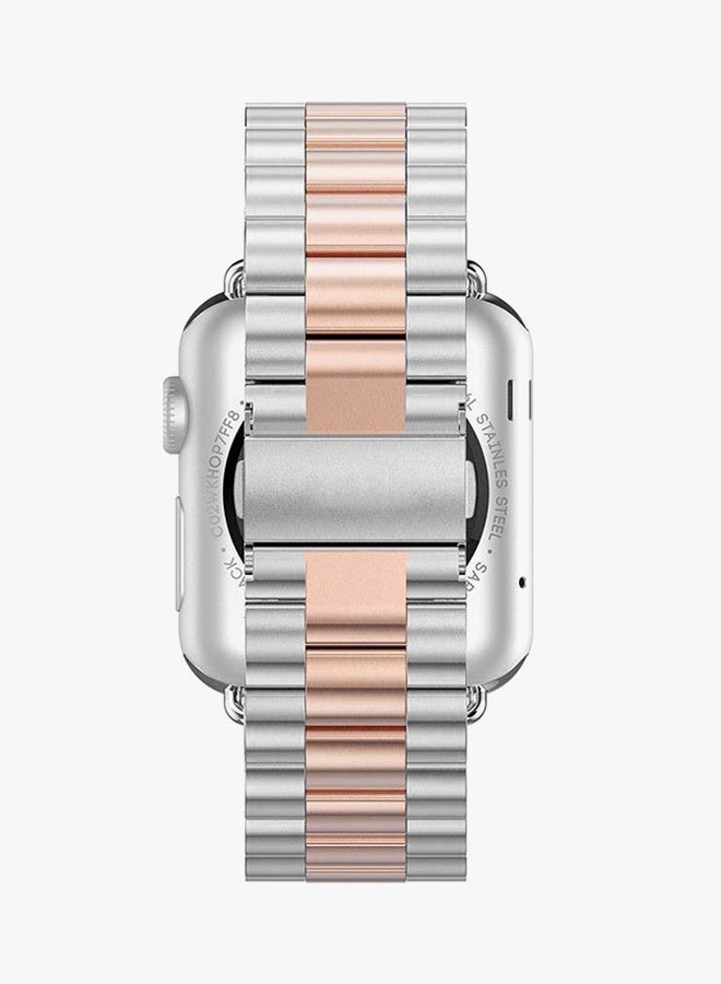 RcLigent Replacement Band For Apple iWatch Series 1/2/3 42mm Silver/Rose Gold - Image 3