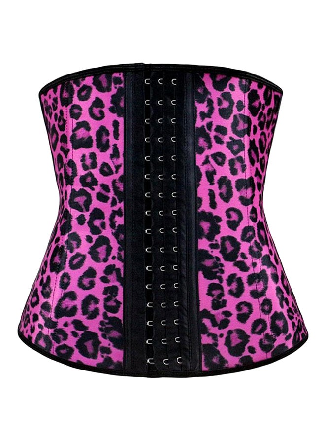 Leopard Waist Slimming Shape Corset Pink/Black