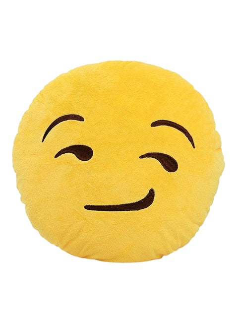 Smiley Emoticon Cushion polyester Yellow/Brown