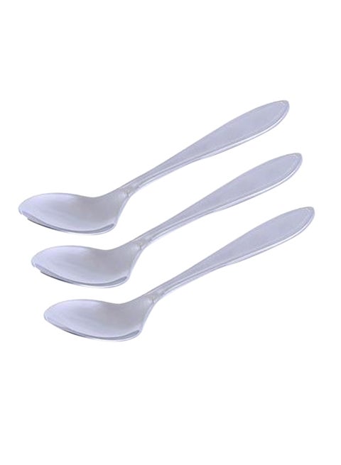 طقم ملاعق مائدة كبيرة مكون من3 قطعة فضي