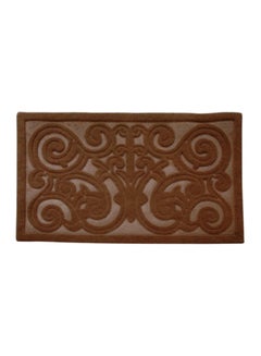 Royalford Door Mat Long Lasting Nylon Surface Heavy Duty Brown Rubber Surface Brown  - Image 1