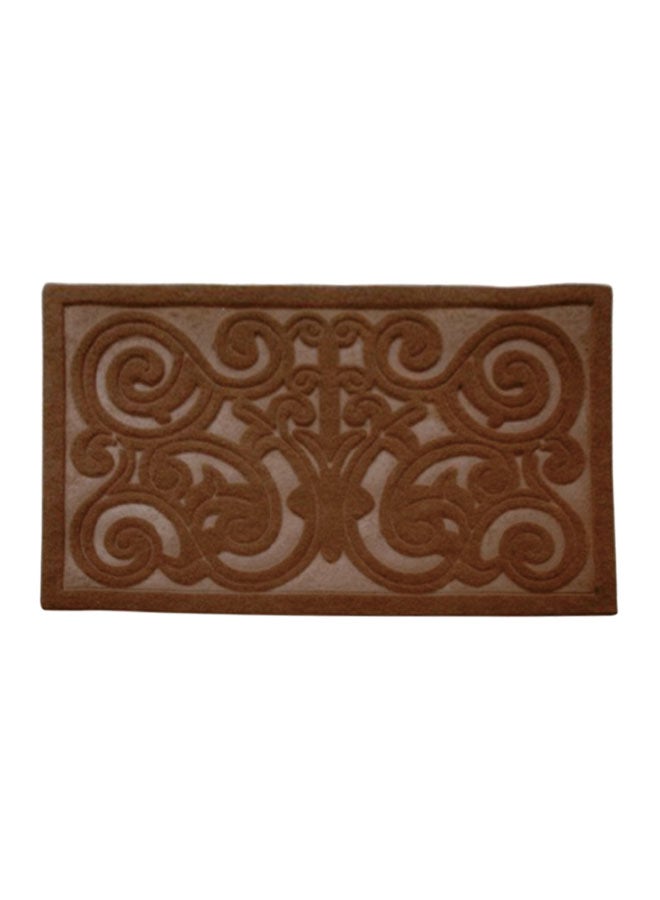 Royalford Door Mat Long Lasting Nylon Surface Heavy Duty Brown Rubber Surface Brown  - Image 1