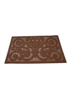 Royalford Door Mat Long Lasting Nylon Surface Heavy Duty Brown Rubber Surface Brown  - Image 2