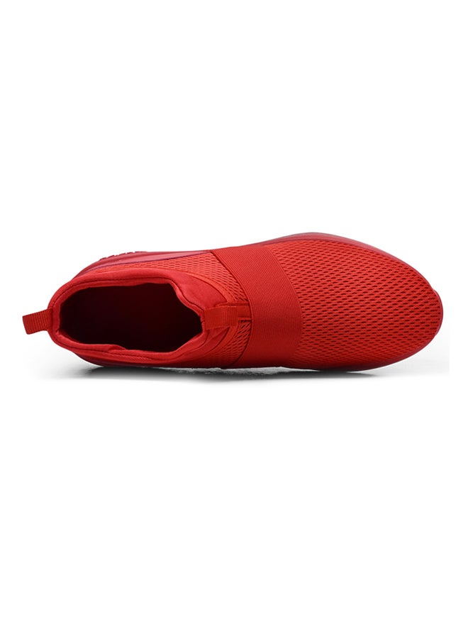 Mesh Detailed Pull On Running Shoes Red  - Image 2