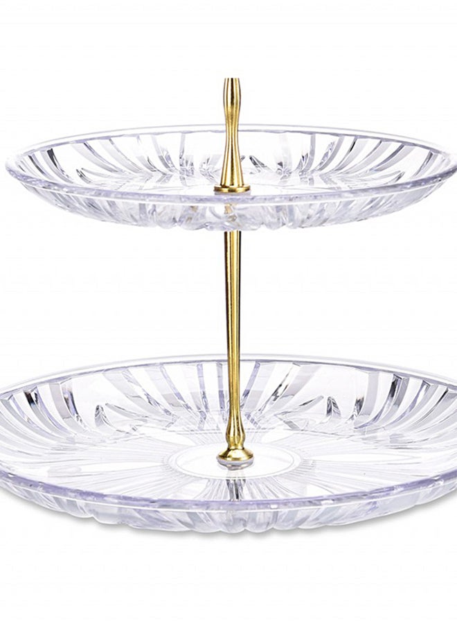 طبق فاكهة بطبقتين على الطريقة الأوروبية شفاف - Image 2