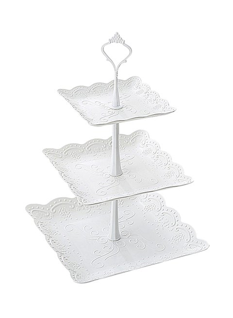 3-Layer Snack Tray White