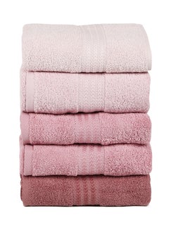 Hobby 4-Piece Bath Towel Set Pink/Dusty Rose/Light Pink 70x140cm  - Image 3