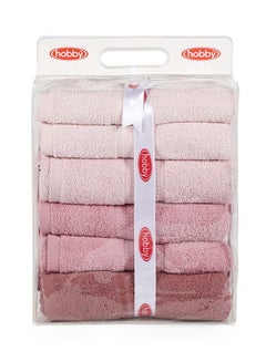 Hobby 4-Piece Bath Towel Set Pink/Dusty Rose/Light Pink 70x140cm  - Image 4