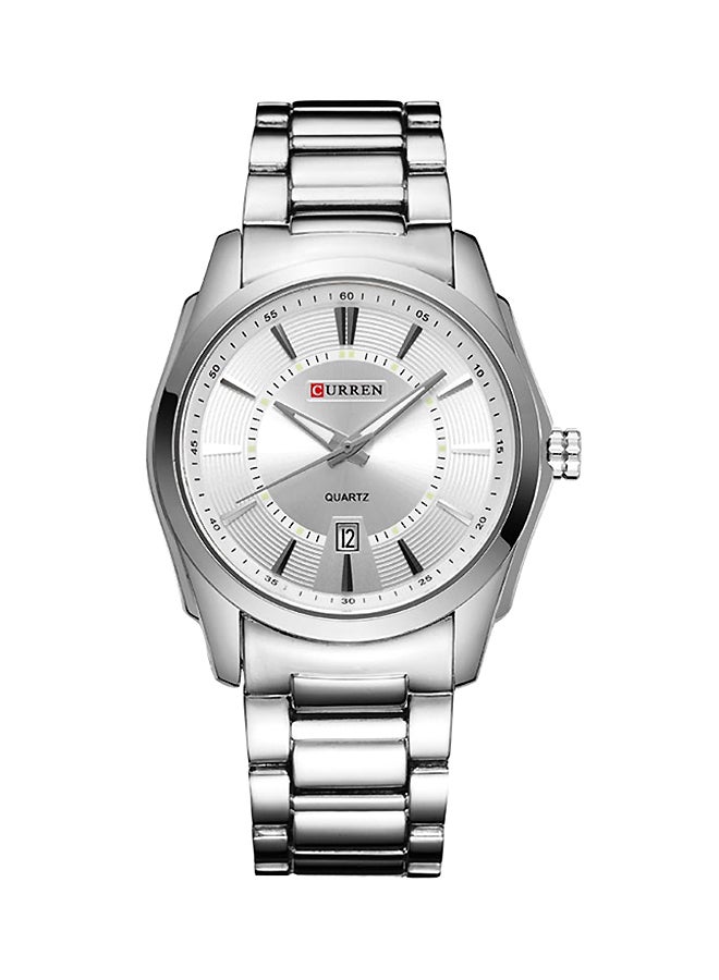 CURREN Men's Water Resistant Stainless Steel Analog Watch 8072 - 43 mm - Silver