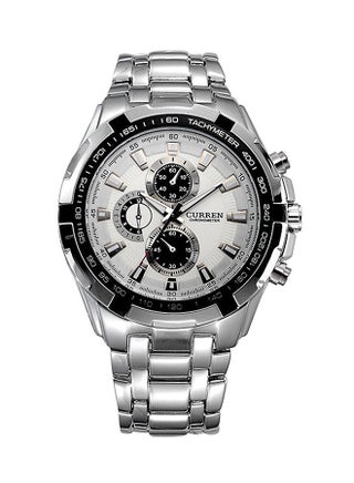 Men's Water Resistant Stainless Steel Analog Watch 8023 - 42 mm - Silver - v1532608846/N15885254A_1