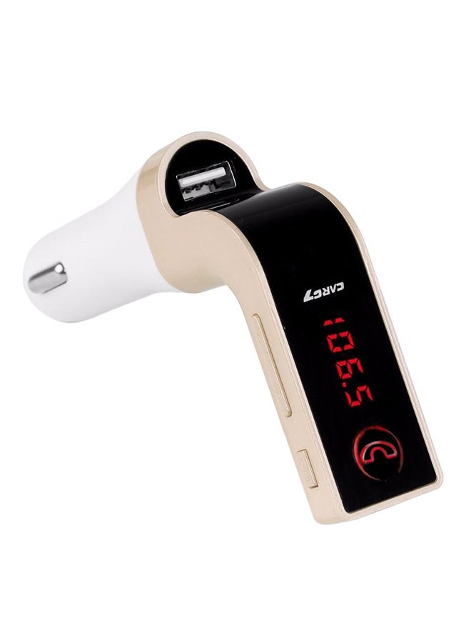 ماركة غير محددة - شاحن سيارة USB ومشغل MP3 بخاصية البلوتوث بيج/ أسود/ أبيض - Image 1