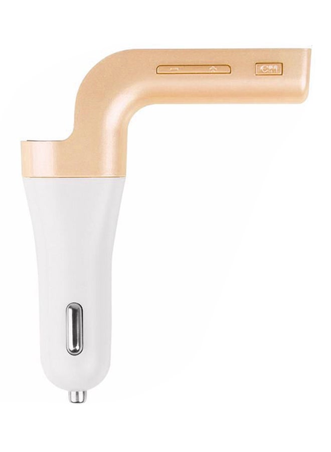 ماركة غير محددة - شاحن سيارة USB ومشغل MP3 بخاصية البلوتوث بيج/ أسود/ أبيض - Image 1