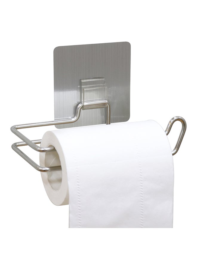 Generic Reusable Wall Mounted Toilet Paper Holder Brushed Silver 14.5*9.8*5.8cm  - Image 1