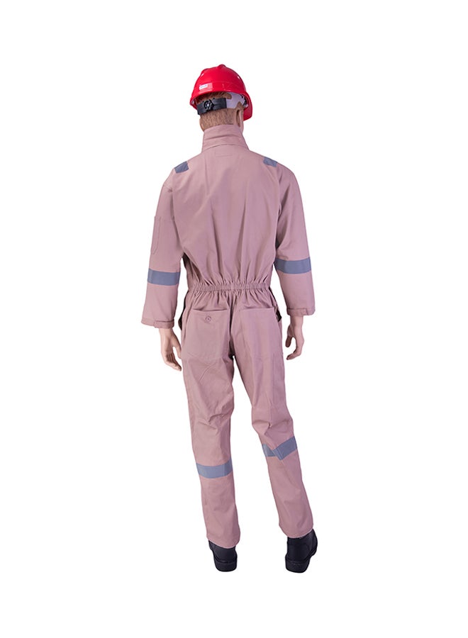 Empiral Comfort Safety Coverall With 6 Reflective Tapes Khaki Small  - Image 2
