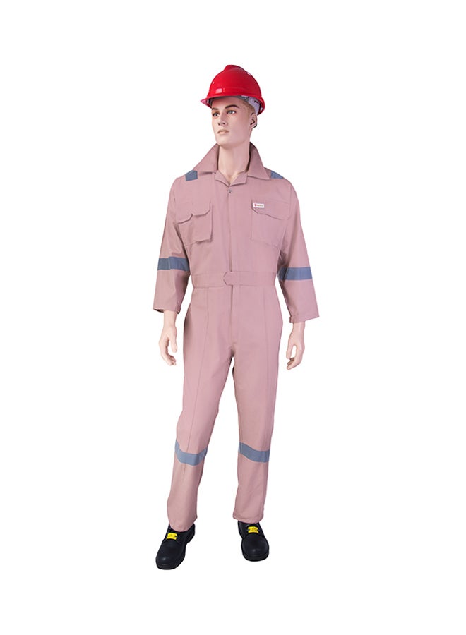 Empiral Comfort Safety Coverall With 6 Reflective Tapes Khaki Small  - Image 1