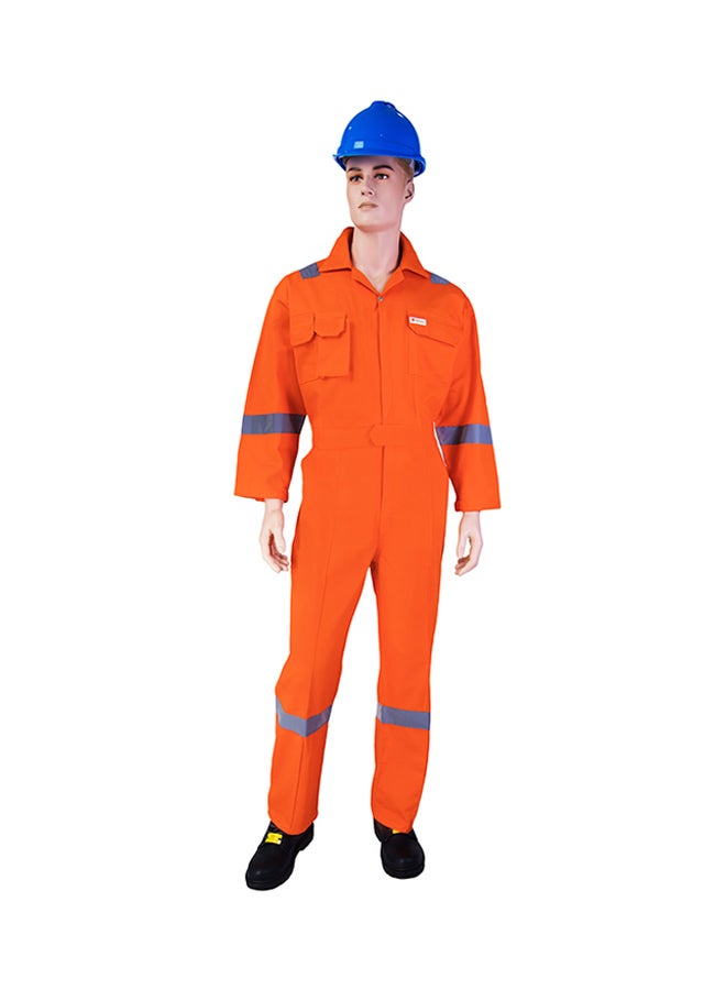 Empiral Comfort Safety Coverall With 6 Reflective Tapes Orange Small - Image 1