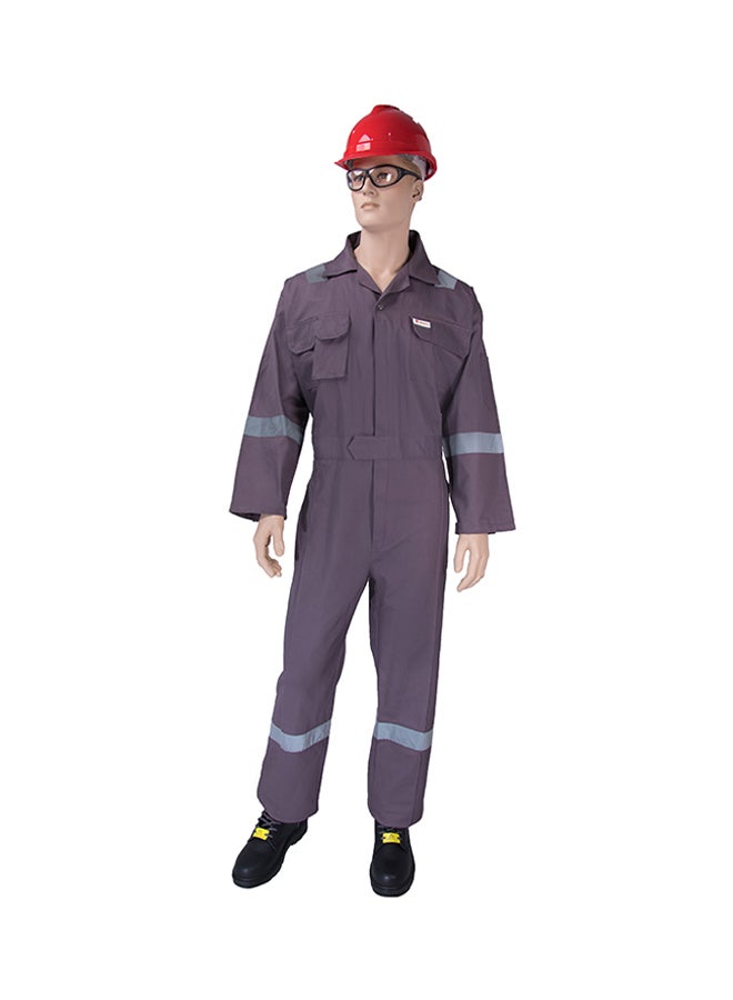 Empiral Comfort Safety Coverall With 6 Reflective Tapes Grey Small - Image 1