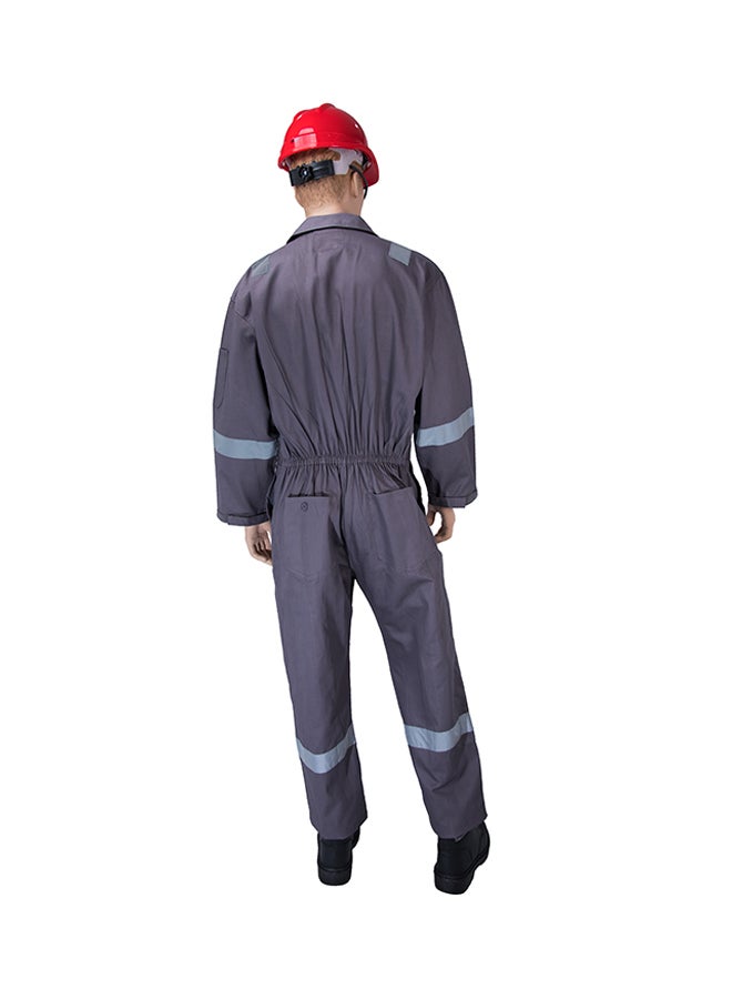 Empiral Comfort Safety Coverall With 6 Reflective Tapes Grey Small - Image 2