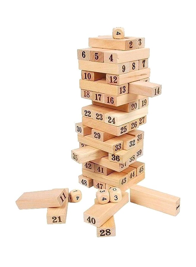 51-Piece Block Jenga Game Set 6+ Years - Image 1