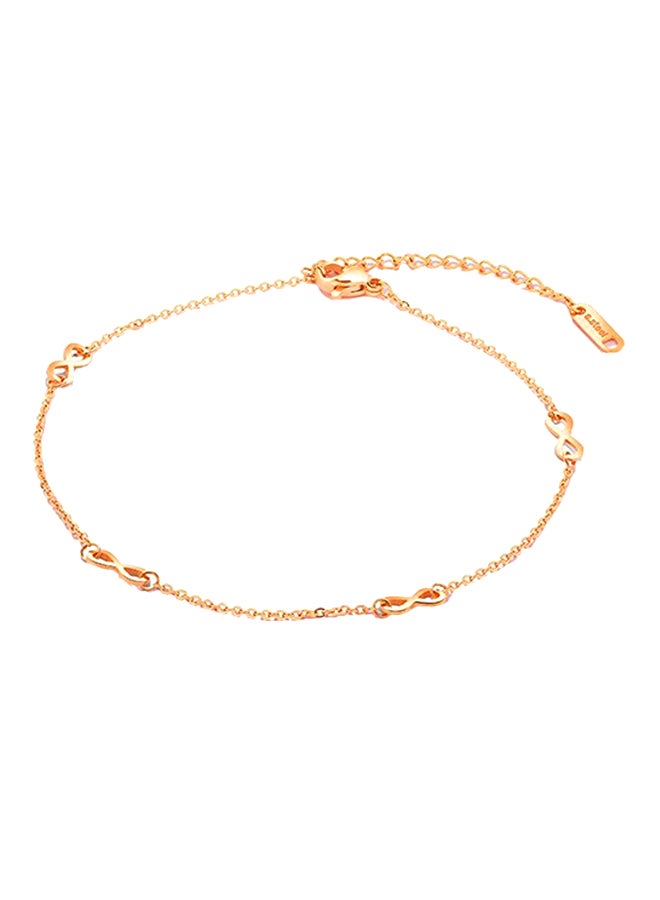 Rose Gold Plated Adjustable Anklet 